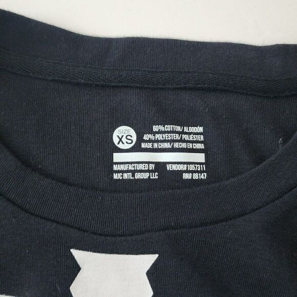 NWT - MJC Int Group - XS - Women's SKELETON Long Sleeve Pajama Black Top - Picture 3 of 4